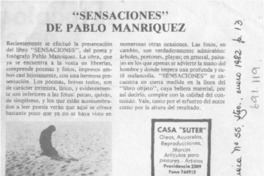 "Sensaciones" de Pablo Manríquez.