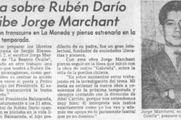 Obra sobre Rubén Darío escribe Jorge Marchant.