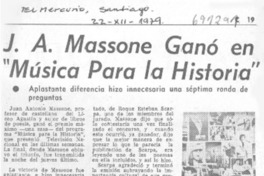 J. A. Massone ganó en "Música para la historia".