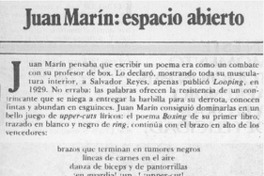 Juan Marín: espacio abierto