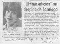 "Ultima edición" se despide de Santiago.