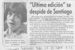 "Ultima edición" se despide de Santiago.