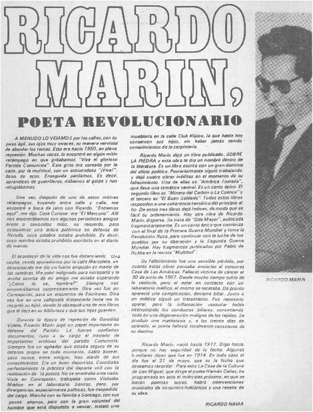 Ricardo Marín, poeta revolucionario