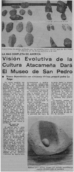 Visión evolutiva de la cultura atacameña dará el museo de San Pedro.