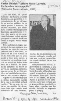 Varios autores: "Arturo Matte Larraín, un hombre excepcional"