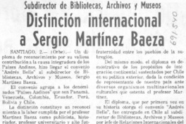 Distinción internacional a Sergio Martínez Baeza.