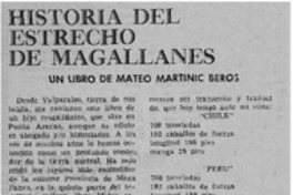 Historia del Estrecho de Magallanes.