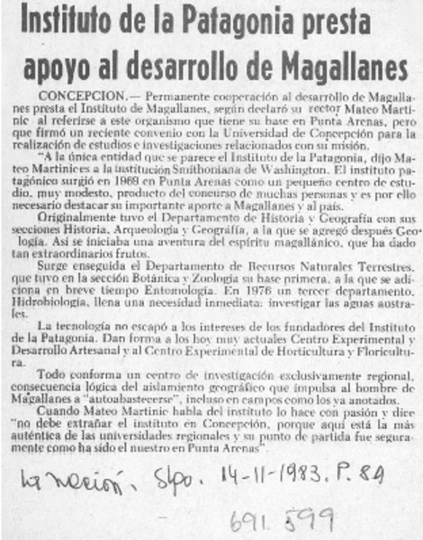 Instituto de la Patagonia presta apoyo al desarrollo de Magallanes.