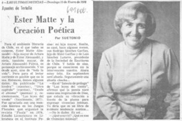 Ester Matte y la creación poética
