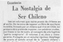 La nostalgia de ser chileno