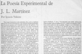 La poesía experimental de J. L. Martínez