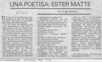 Una poetisa: Ester Matte
