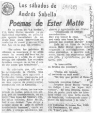 Poemas de Ester Matte