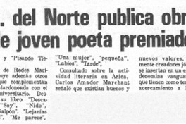 U. del Norte publica obra de joven poeta premiado.