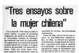 Tres ensayos sobre la mujer chilena"