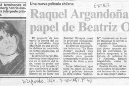 Raquel Argandoña haría papel de Beatriz Ovalle.