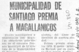 Municipalidad de Santiago premia a Magallánicos.