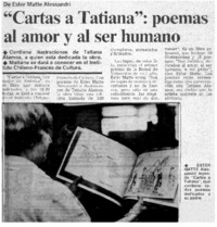 Cartas a Tatiana", poemas al amor y al ser humano.