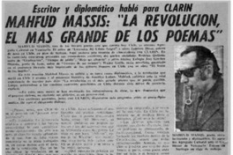 Mahfud Massis, "la revolución el más grande de los poemas": [entrevista]