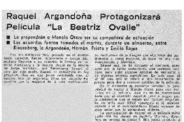 Raquel Argandoña protagonizará película "La Beatriz Ovalle".