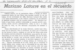 Mariano Latorre en el recuerdo