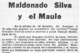 Maldonado Silva y el Maule
