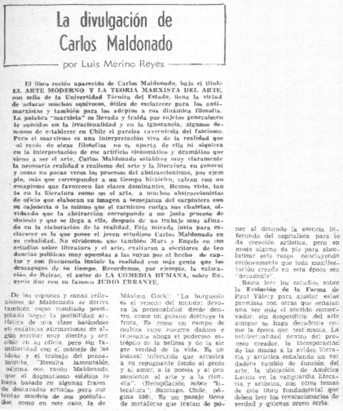 La divulgación de Carlos Maldonado