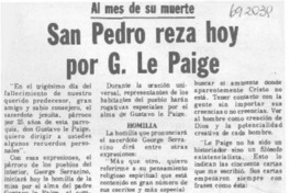 San Pedro reza hoy por G. Le Paige.