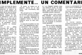 Simplemente... un comentario Simplemente... un comentario