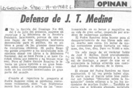 Defensa de J. T. Medina