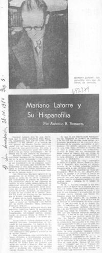 Mariano Latorre y su hispanofilia
