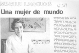 Marilú Langlois una mujer de mundo.
