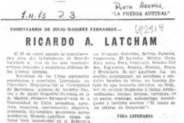 Ricardo A. Latcham : [comentario]