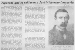 Apuntes que se referían a José Victorino Lastarria