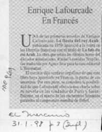 Enrique Lafourcade en francés  [artículo].