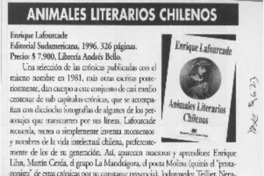 Animales literarios chilenos  [artículo] Daniel Noemi.