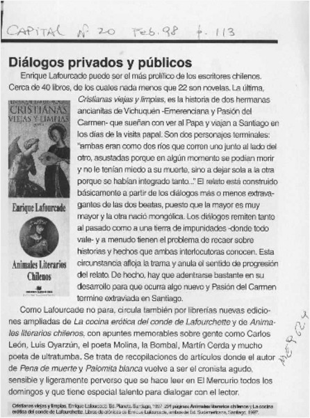 Diálogos privados y públicos  [artículo].