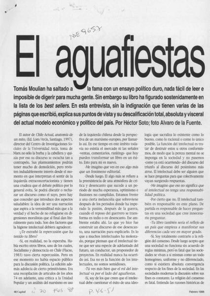 El aguafiestas  [artículo] Héctor Soto.