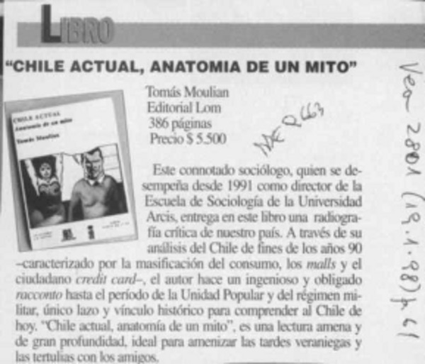 "Chile actual, anatomía de un mito"  [artículo].