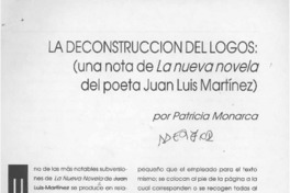 La deconstrucción del logos  [artículo] Patricia Monarca.