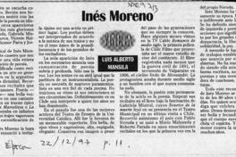 Inés Moreno  [artículo] Luis Alberto Mansilla.
