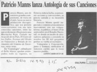 Patricio Manns lanza antología de sus canciones  [artículo].
