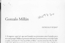 Gonzalo Millán  [artículo] Gonzalo Rojas.