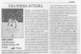 Una poesía íntegra  [artículo] Eduardo Llanos Melussa.