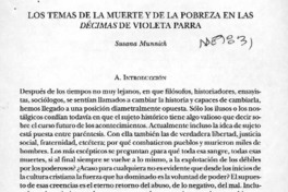 Los temas de la muerte y de la pobreza en las décimas de Violeta Parra  [artículo] Susana Munnich.