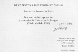 De El Peneca a Recuerdos del pasado  [artículo] Antonieta Rodríguez París.