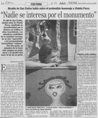 "Nadie se interesa por el monumento"  [artículo] Rodrigo González.