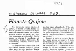 Planeta Quijote  [artículo] Hugo Correa.