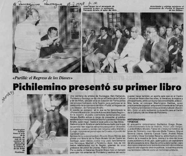 Pichilemino presentó su primer libro