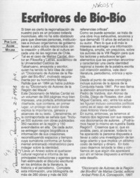 Escritores de Bío-Bío  [artículo] Luis Agoni Molina.